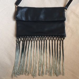 Faux Leather Ombré Fringe Crossbody